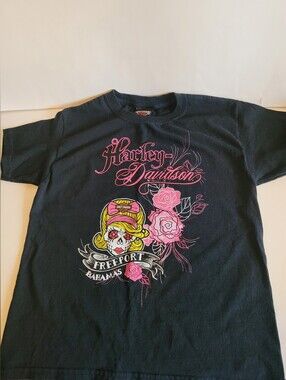 Harley Davidson T-shirt Girls Youth Size Small Vintage